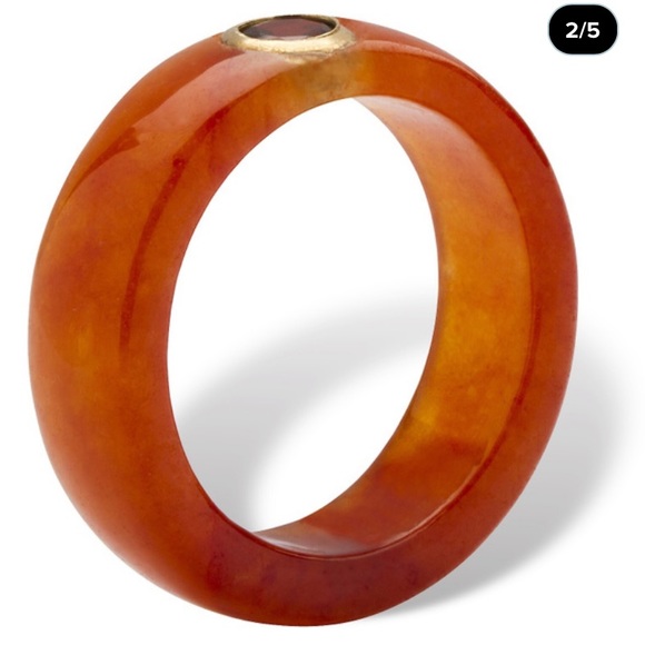 PURE RED JADE GARNET RING - Picture 3 of 3